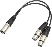 MagiDeal XLR Mic Audio Y Splitter Cable Mic Microphone Lead Cord,3 Pin Male to 2 Female Splitter Adapter 0.3m
