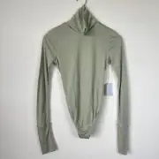 NWT Song of Style Bodysuit Womens XS Sage Green Turtleneck Open Back Top