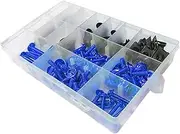 Motorcycle Universal Fairing Bolts Kit Screws Nut for Kawasaki for Ninja 250 300 ZX6R ZX10R ZX14R ZZR400(Blue)