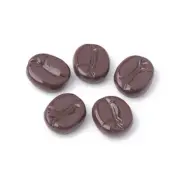 Coffee Bean Cabochons Slime Charms Brown Cafe Lover 16mm Resin 4pcs