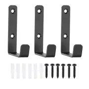 3" Clothes Wall Hooks, 3Pcs Surfboard Skateboard Display Stand, Black
