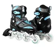 Inline Skates for Kids Teens Adjustable Roller w/ Flashing Front Wheel Size 13.5