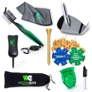 Wedge Guys Golf Accessory Bundle - Golf Tees, Towel, Brush & More