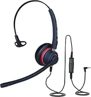 Headset for Panasonic KX-T7730 KX-T7731 KX-T7735 Digital Telephone Home Office Call Centre Noise Cancelling Mic Comfortable Headband 2.5ml Jack Lead EAR510 QD011 Single Ear