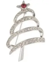 Anne Klein Silver-Tone Crystal Holiday Tree (Silver, One Size) $28 RETAIL