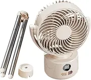 Oscillating Floor Fan - Foldable Camping Fan With Detachable Tripod | Rechargeable Travel Fan | Silent Portable Wind Blower Energy-Efficient For Tent Greenhouse Dorm | Tent,Travel | Pedestal Floor Fan