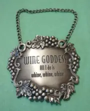 Vintage GANZ "WINE GODDESS - All I Do Is Whine, Whine, Whine" Wall Hanging