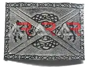 Scottish Buckle Kilts Lion Celtic Knots Belt Classic Kilt Chrome Finish New AAR