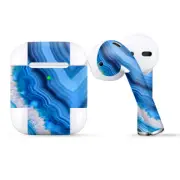 Skins Wraps compatible for Apple Airpods Geode Close up Blue Crystals