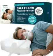 Lunderg CPAP Pillow for Side Sleepers - Includes 2 Pillowcases - Adjustable