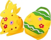 Zerodeko 2pcs Easter present Bag Rabbit Bag Felt Bunny Basket Bunny Small Easter Baskets Candy Bucket Felt