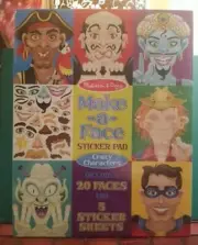 Melissa & Doug Make-a-Face Sticker Pad Crazy Characters 20 Faces 5 Sticker Sheet