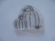 NEW CLEAR ACRYLIC STAMP ~ PUMPKINS with SPIDER & WEB ~ Halloween