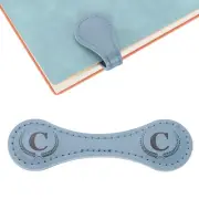 2Pcs Personalized Magnetic Leather Bookmark, 26 Letters Bookmark, (Blue/C)