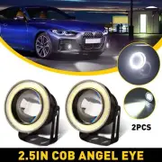 Universal 2x 2.5" Round Projector LED DRL Halo Angel Eyes Fog Lights Lamp White