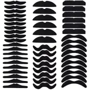 60 Pack Fake Mustache Realistic False Beards Self-Adhesive Black Mustache