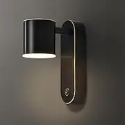 MAGNIFICA LUCE LED Vintage Wall Light with Switch,Adjustable 330° Rotation Wall Sconce Bed Lamp,Wall lamp Reading Lamp Night Light,3000K 6W(Black)