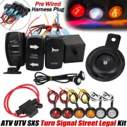 ATV UTV SXS Street Legal LED Turn Signal Light Rocker Switch Horn Kit Pre-wired