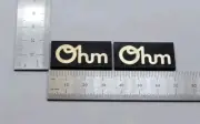 Ohm Speaker Grill Badge Logo Emblem Brushed Gold Small Pair