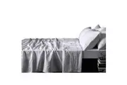 Design Homewares 100% Linen White Sheet Set Queen Sheets
