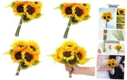 36 Pcs 4 Bundles Fake Sunflowers with Stems Artificial Sunflower Bouquet for