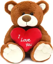 I Love You! 10' Teddy Bear With Red Heart, Soft Plush Bear Doll Stuffed Animal Toys Valentines Day Decor Gifts For Her / Girlfriend Lover Mom Kids (b