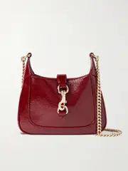 [Gucci] Gucci - Jackie Notte Mini Crinkled Patent-leather Shoulder Bag - Red - One size One size Red