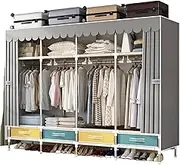 Canvas Wardrobe Simple Wardrobe, Fabric Cabinet, Home Bedroom Assembly, Rental Room Storage Cabinet, Wardrobe Rack
