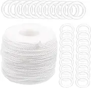 [VINTORKY] 1 Set Roman Curtain Rings Braided Lift Shade Cord Kit Easy Install Roman Shade Accessories for DIY Blinds Home Decor Decorative Rings Pull String