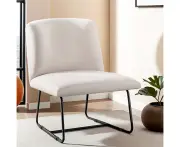 Artiss Accent Chair Armless Armchair Sled Cross Leg Beige