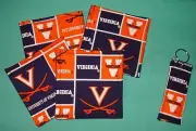 *COASTERS SET of 4 and/or KEYCHAIN key ring UNIVERSITY OF VIRGINIA CAVALIERS