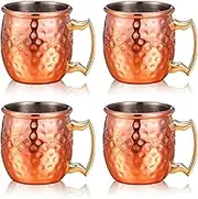 Yaure Joy 4 Pcs Mini Moscow Mugs 2 oz Mule Glasses Copper Cups for Home, Kitchen, Bar Drinkware (Rosegold)