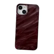 Caseative for iPhone 14 Case,Water Ripple Pattern Curly Wave Shape Wine Red