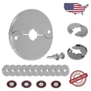 Durable Chrome Plated Hinged Escutcheons, 12-Pieces for Pipe Gap Concealment
