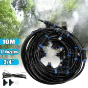 Outdoor Misting Cooling System Water Mist Cooler 10M Hose Line + 17 Nozzles Set