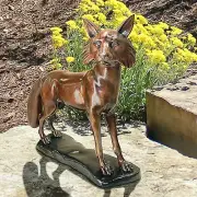 THE WARY STANDING FOX BRONZE STATUE