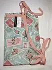 NICOLE MILER APRON LOVE HEARTS BLUE PINK 24 X 32 100% POLYESTER NWT
