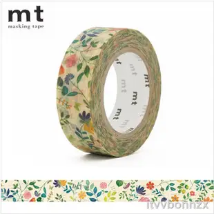 ♚日本MT膠帶 masking tape和紙膠帶 水彩花 長10米寬15mm 整卷 ==2