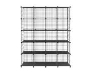 Metal Wire Cube Storage DIY 20 Cubes Modular Storage Shelf Closet Black