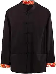[ZKQP] Cotton Linen Tang Suit Kung Fu Jacket Long Sleeve Men's Shirt - Chinese Traditional Clothing