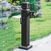 Snaweo Square Garden Water Column, Lawn Care Vertical Garden Water Column, Outdoor Hose Extender Garden Watering Tool, Stainless Steel Water Dispenser Hydrant(Black C,60CM/23.6IN)