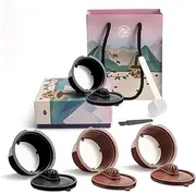 Refillable Dolce Gusto Coffee Capsules Crema Reusable Coffee Pods Permanent Coffee Holder Compatible for Dolce Gusto Capsules Machines,Spoon,Brush (4 Pods)