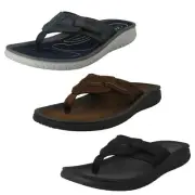 Mens Clarks Adjustable Strap Toe Post Sandals - Wesley Sun