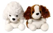 Set of 2 LULU POODLE & LADY SPANIEL Palm Pals 5" Stuffed Animal Plush, Aurora
