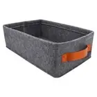1Pc Grey Rectangular Folding Storage Basket Home Storage Box for Sundries