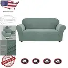 Machine Washable Stretch Sofa Slipcover for Oversized Sofas - Dark Cyan Design