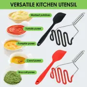 Potato Masher with Scraper Stainless Steel Carrots Masher Kitchen Tool guzxw