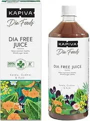 Kapiva Dia Free Juice, 1L | For Holistic Diabetes Care | Amla, Karela, Jamun, Guduchi & 7 More
