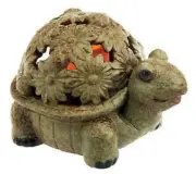 Garden Decoration Battery Flameless Candle Luminary Porcelain TURTLE with Timer