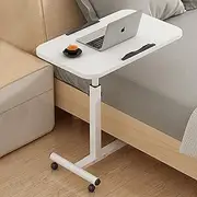 Over Bed Table Side Table with Wheels, Portable Mobile OverBed Computer Table Adjustable Height Home Rolling Laptop Computer Desk Sofa End Table for Working, Dining(D)